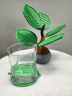 Leaf Drink Coasters with Decorative Plant Holder