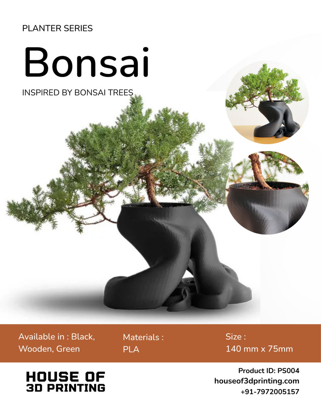 Bonsai Planter with Sculptural Root